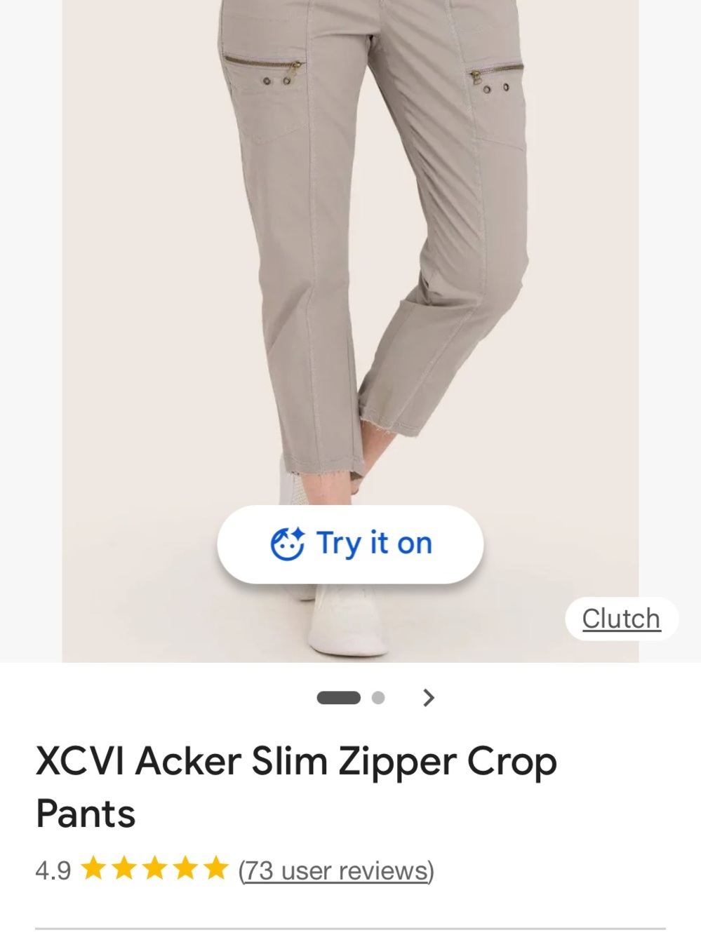 XCVI Cropped Slim Zip Utility Pants in Taupe BRAND NEW, never worn. Size